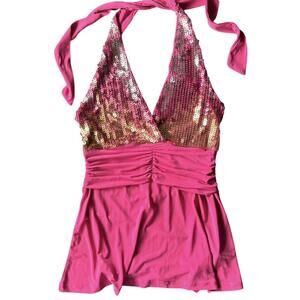 Y2K Angie Sequin Halter Top size Medium